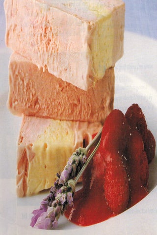 Raspberry and lavender ice cream terrine