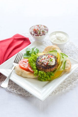 Tandoori burgers with chilli salsa
