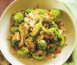 Olive oil and garlic-roasted Brussels sprouts
