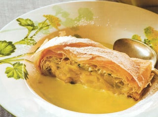Apple and passionfruit strudel