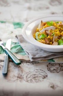Quick and easy chicken and almond pilaf