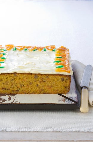 Carrot cake with honey cream cheese icing