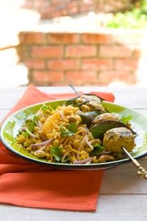 Cashew nut and pilaf rice salad