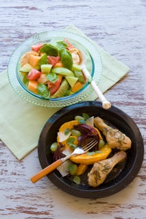 Roast pumpkin and grape salad