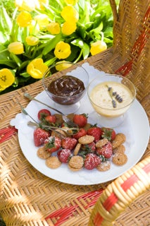 Berries and chocolate sauce