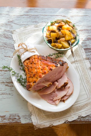 Apricot-glazed ham