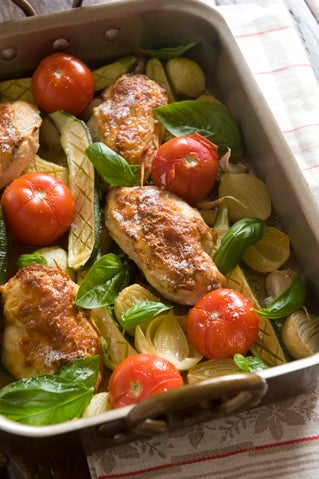 Tomato and chicken bake
