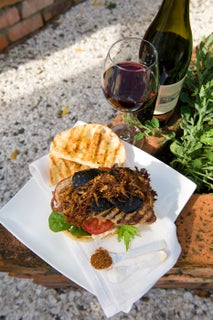 Mustard minute-steak sandwich