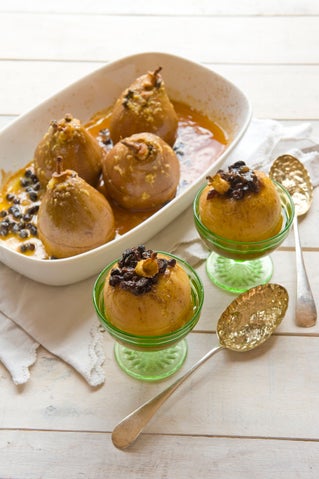 Elderflower-baked pears