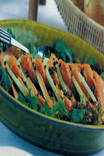 Salmon With Melon And Lemon Dressing