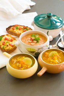 Curried fresh tomato and lentil soup