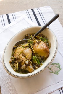Fennel braised chicken with puy lentils