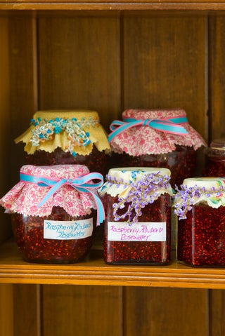 Raspberry, rhubarb and rosewater jam