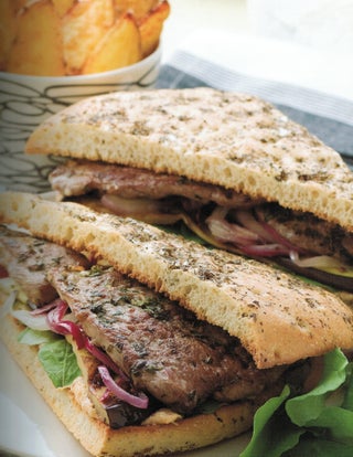 Deli lamb steak sandwich