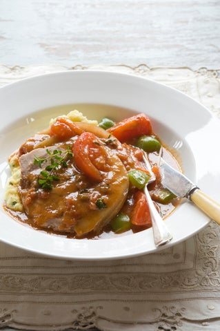 Cajun pork pot roast with horseradish mashed spuds