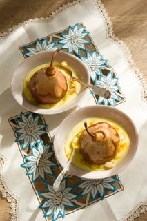 Whisky baked pears