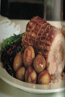 Cherry seasoned rolled roast belly pork