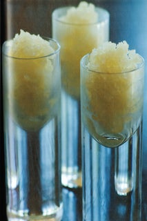 Lychees and ginger ice