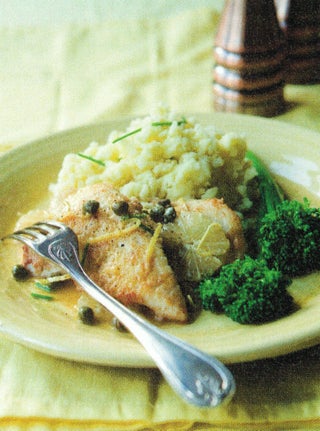 Fish with lemon and caper sauce
