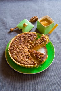 Waihau Bay honey and walnut tart