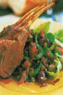 Mixed olive, lentil and mint salad