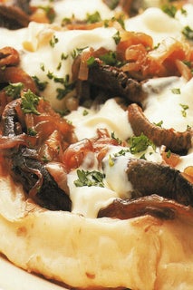 Upside-down mushroom tart