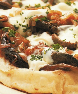Upside-down mushroom tart