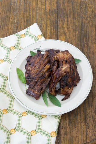 Sticky chilli-glazed pork spare ribs