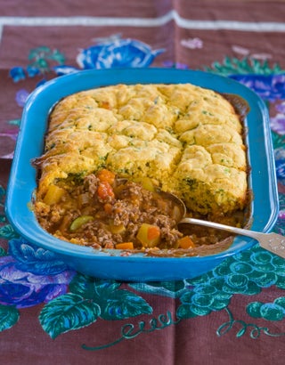 Cornbread-topped Mexican beef pie