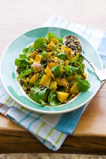 Pumpkin and rocket salad with millionaire's dressing