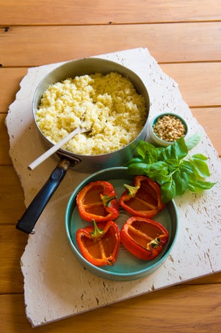 Risotto-stuffed capsicums