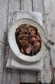 Pork fillet with lemon apple sauce on puy lentils