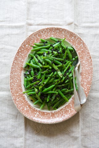 Green beans with truffle