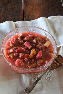 Stewed garden rhubarb