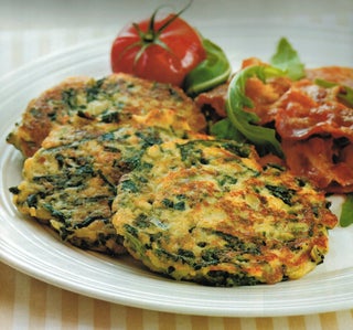 Spinach and gruyere fritters