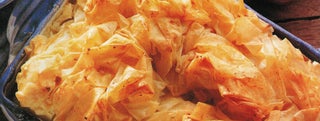 Flaky filo pie top