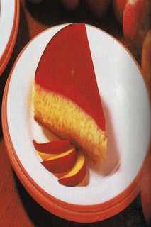 Peach Melba parfait cake