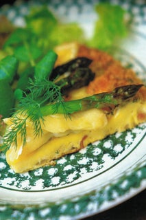 Asparagus and dill frittata with brie
