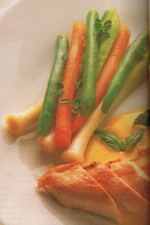 Chicken with ginger and basil hollandaise