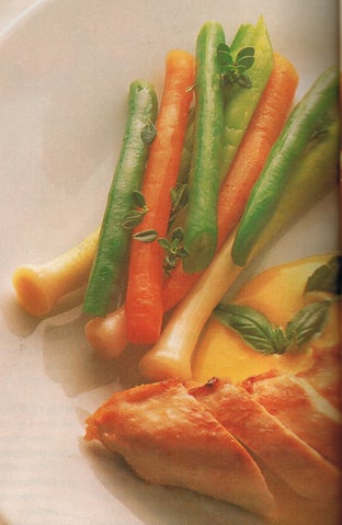 Chicken with ginger and basil hollandaise