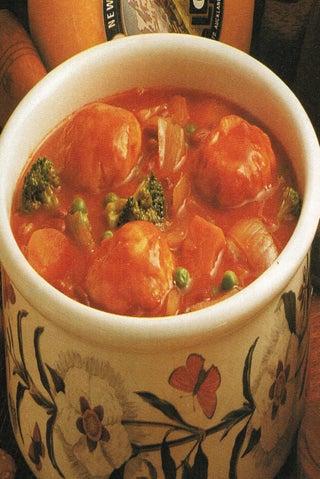 Minted bean casserole with corn cheese dumplings