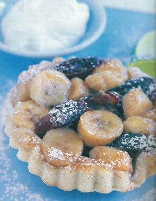 Banana Date Tart with Coconut Lime Ice Cream