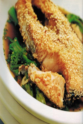 Sesame Salmon With Teriyaki Dressing
