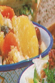 Date and pineapple salad with lemon dressing