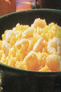 Pumpkin and ginger risotto with prawns