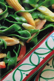 Fettucini with baby sweet corn and basil