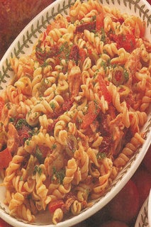 Three tomato pasta salad
