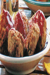 Brunch burgers with plum sauce