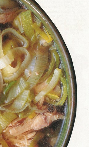 Leek and chicken soup