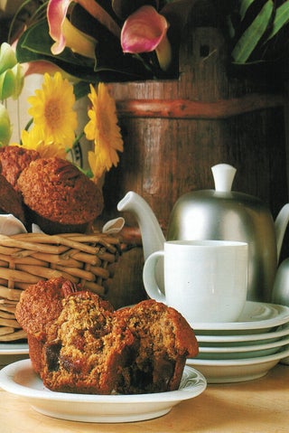 Banana, date and bran muffins